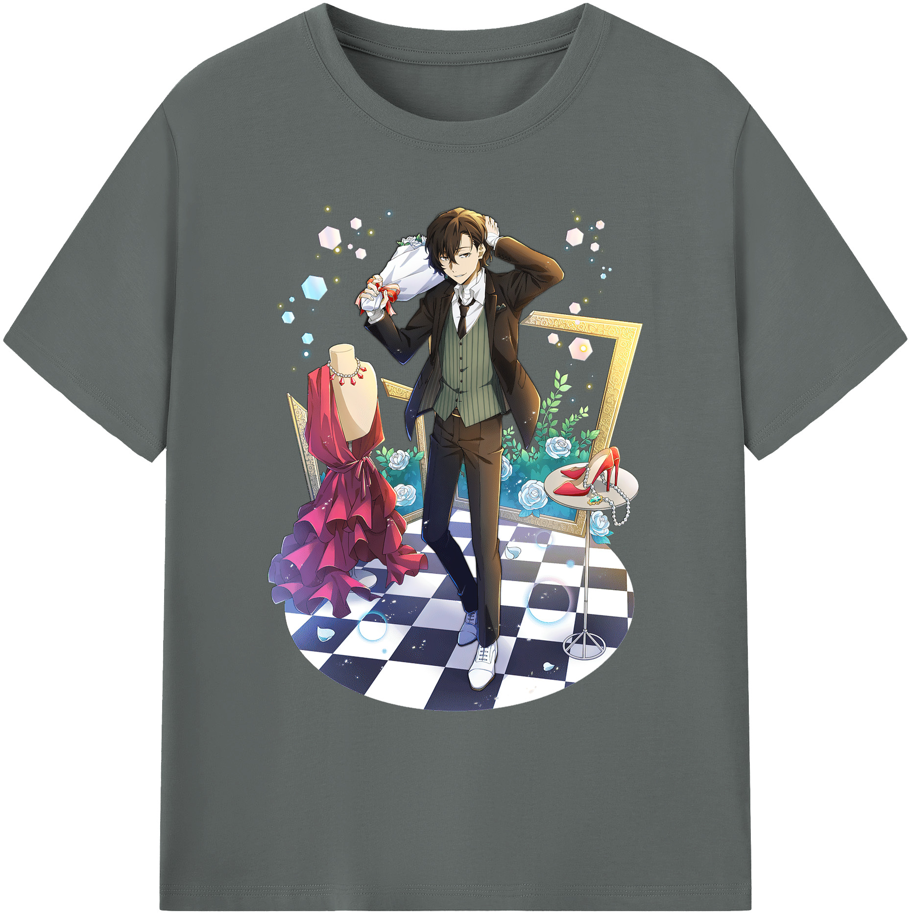 （画像用） 文豪ストレイドッグス Bungo Stray Dogs 綿100％ メンズ半袖Tシャツ｜肌触りやわらか＆通気性